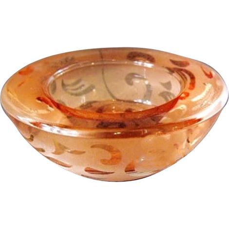 Candeliere basso in vetro arancione