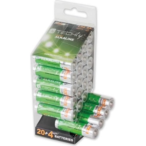 TECHLY Multipack 24 Batterie High Power Stilo AA Alcaline LR06 1,5V (1/5)