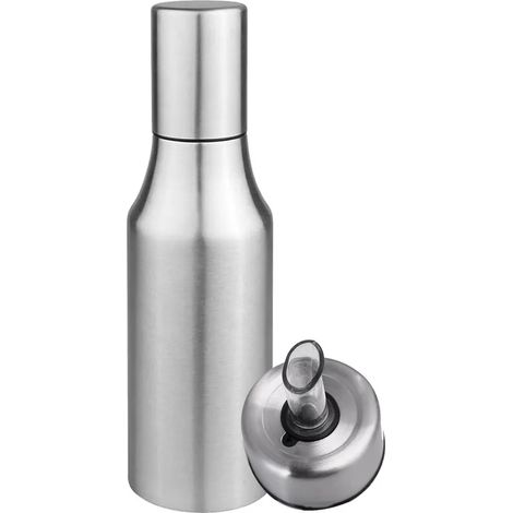 Bouteille d'huile en acier inoxydable, distributeur d'huile et de vinaigre, récipient à huile étanche, distributeur d'ingrédients liquides, bouteille anti-poussière (750 ml) (1/4)