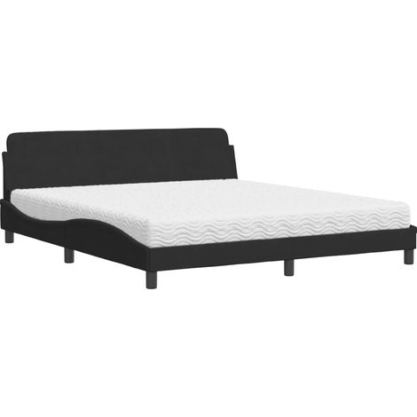 Maison Exclusive - Letto con Materasso Dover Nero 180x200 cm in Velluto
