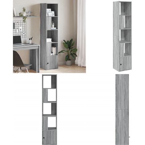 Bücherregal Grau Sonoma 40x36x189 cm Holzwerkstoff - Bucherregal - Regal Grau - Holzmöbel - Bücherständer - Aufbewahrung - Home & Living (1/5)