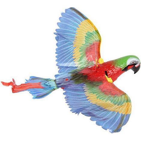 Jouet de simulation d'oiseau volant automatique, jouable sans les mains, jouet d'oiseau volant réaliste pour chats d'intérieur afin de lutter contre l'ennui (perroquet) (1/5)