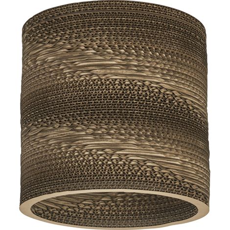 OSRAM Lampe à poser Decor Cardboard Cylinder marron en carton ondulé, E27, 250 mm de diamètre, abat-jour en matériau recyclé, durable grâce à sa source lumineuse remplaçable, montage simple (1/5)