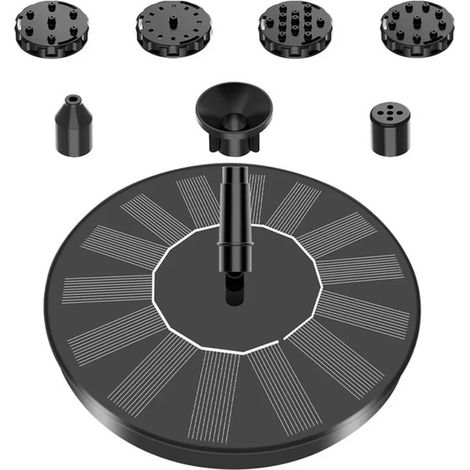 Fontaine solaire colorée 13/16 cm avec pompe et kit d'arrosage solaire à économie d'énergie pour plantes, jardin, piscine et bain d'oiseaux. (1/5)