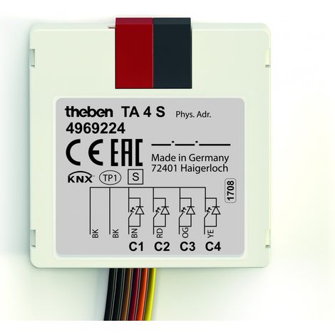 Interface bouton-poussoirs et entrée/sortie binaire TA 4 S KNX - 4 entrées - 6 pôles