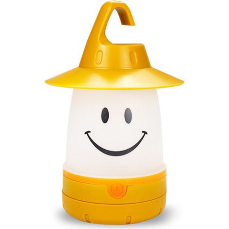 Lampe visage souriant, accessoire créatif pour tente d'enfant, lampe de camping, jaune, piles non incluses (1/5)