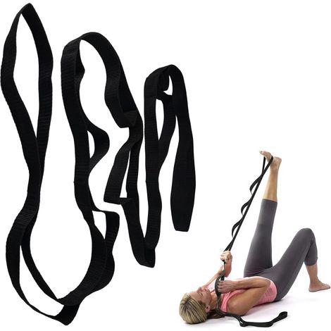 Yoga Corde D'Extension, 196×2.5cm Sangle d'Exercice avec 10 Boucles (1/5)