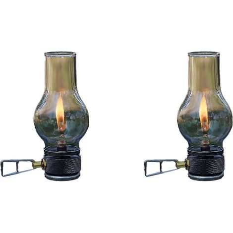 Lot de 2 lampes à gaz compactes pour le camping, la pêche et les pique-niques - Lampe à gaz portable, idéale pour les activités de plein air comme le camping, la pêche et les pique-niques. (1/5)