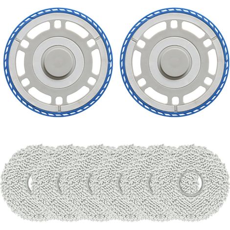 8 Stück Mopptücher mit 2 Stück Ersatzhalterung, Wischplatten für ECOVACS für T30 für OMNI Roboter Staubsauger Ersatzteile, Wischpad Bodenreinigung