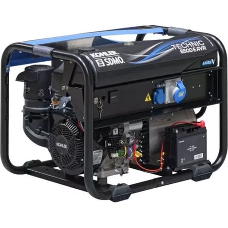 Sdmo – Groupe électrogène essence 6500 W AVR monophasé – Démarrage électrique – Autonomie 6,9h – Réservoir 18L – Puissance sonore 99 dB(A) (1/3)