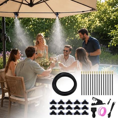 Garden Irrigation System, Irrigation System Kit with Adjustable Nozzles, Automatic Watering System, Drip Watering System for Garden, Yard, Lawn, Greenhouse (1/4)