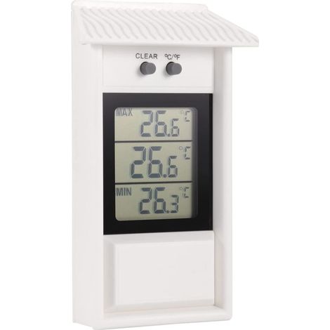 Thermomètre électronique extérieur, thermomètre de Serre Maximum et Minimum, adapté à la Serre de Jardin (Blanc) (1/5)