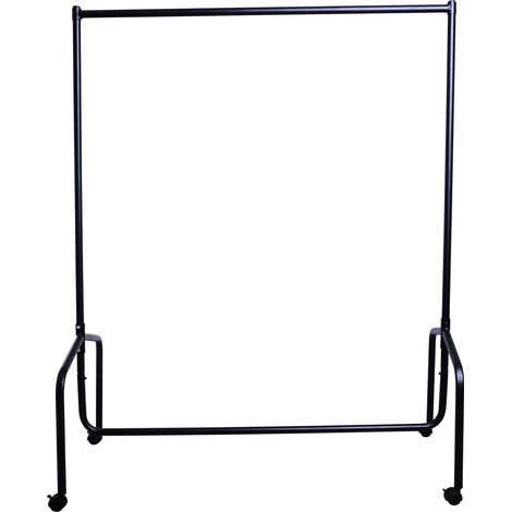 Portant à vêtements avec roulettes, tringle solide charge 140 kg, 150 x 60 x 170 cm, porte-manteau en acier, noir (1/4)