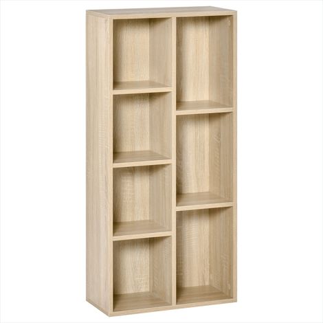 Bibliothèque 7 cubes en bois naturel 50 x 24 x 106 cm (1/5)
