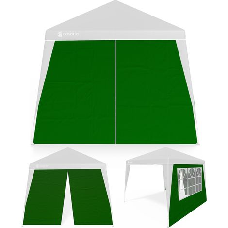 Deuba Set de 2 paredes laterales para pabellones de 3x3 Lona Lateral con ventana y cremallera  Verde