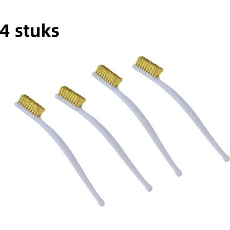 Kit de 4 brosses de nettoyage avec fil de cuivre pour éliminer la rouille et nettoyer cadres de portes fenêtres carrelages et faïences usage domestique et professionnel couleur blanche (1/5)