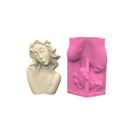Moule en silicone pour plantes succulentes, forme fille, vase en béton fait main, moule de coulée en résine créative pour la décoration intérieure (1/5)