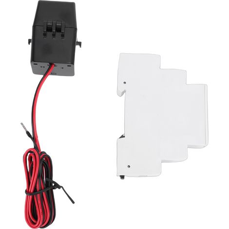 Compteur d'énergie intelligent sur rail DIN monophasé, suivi en temps réel via application, compteur connecté WiFi avec transformateur de courant (1/5)