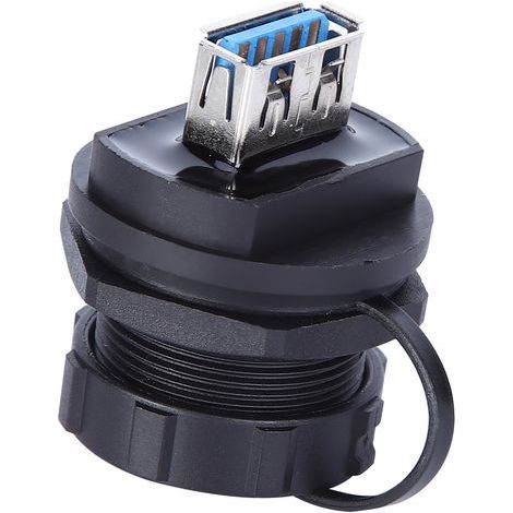 Connecteur USB étanche, Contact en cuivre, isolant PA66, Double couvercle anti-poussière femelle USB3.0 (1/5)
