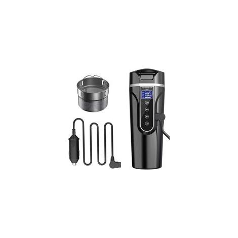 Bouilloire de Voiture, 12 V /24V Bouilloire Électrique de Voiture Tasse d'eau Chauffée pour Voiture/Camion/ Voyage, Bouilloire électrique de Voiture Portable avec écran LCD en Acier Inoxydable 304 (1/4)