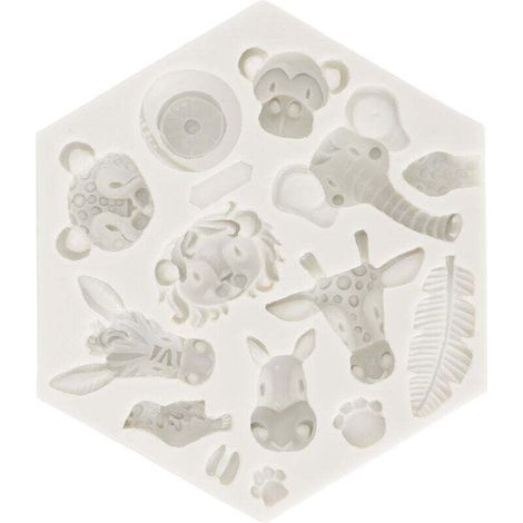 Moule en silicone en forme d'animal mignon, facile à démouler, flexible, doux, pour pâtisserie, pour fondant, chocolat, gâteau, DIY, 951 gris (1/4)