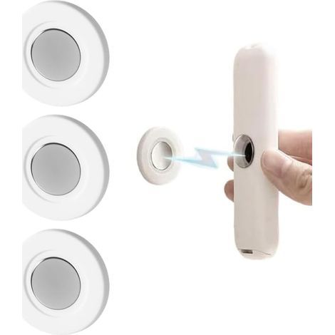 Support Télécommande Mural Magnétique [Aimant Renforcé] - Range Télécommande TV et Appareils, Adhésif Puissant Sans Percer - 3 Pièce Blanc (1/5)