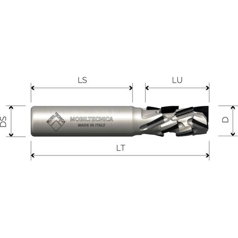 MTEC043.1 - FRESA NESTING HELICOIDAL DE DIA Z3+3 CUERPO DE DENSIMET, PRINC. NEG -MOBILTECNICA  .1D12  LU 19  DS12  LT65  Z  AX25°  DER  H3,5