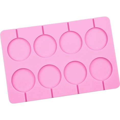 Ahlsen Silikon-Lutscherform, 8 runde Formen, Süßigkeitenform, Silikon-Lutscher-Schokoladenform (1/5)