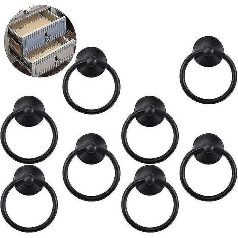 Boutons placard vintage ronds antiques pour tiroir et commode trou unique lot de 8 (1/5)
