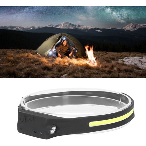 230° Panorama-Silikon-Stirnlampe, USB-aufladbar, wasserdicht, mit 5 Beleuchtungsmodi, 350 Lumen COB-Stirnlampe, geeignet zum Radfahren, Laufen, Wandern, Campen, Angeln und für Kinder. (1/5)