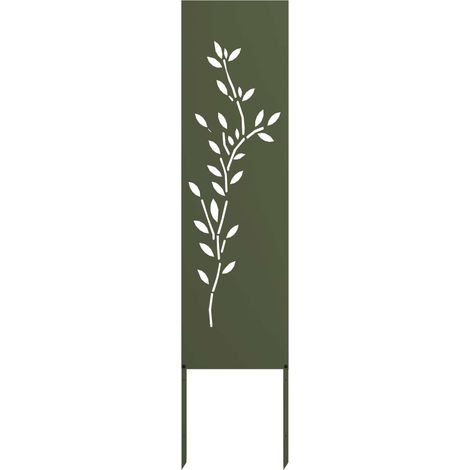 Garden Privacy Screen Olive green 32 x 140 cm Cold-rolled steel vidaXL