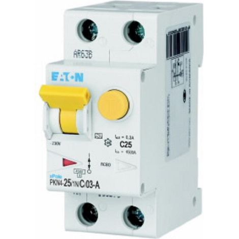 Eaton pkn4-25/1n/c/03-a interruttore magnetotermico 1n 25a c 0,3a classe a 4500k (1/2)