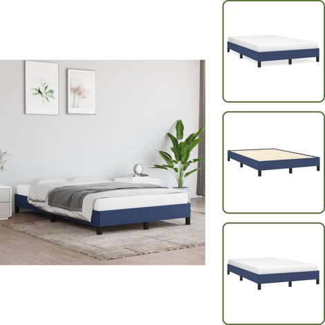 Cama de tela - vidaXL Estructura de cama sin colchón tela azul 120x190 cm - Cama de madera