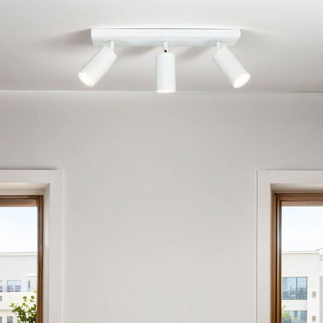 Deckenspot Metall GU10 verstellbar Weiß 3-flammig länglich Spot Lampe Decke