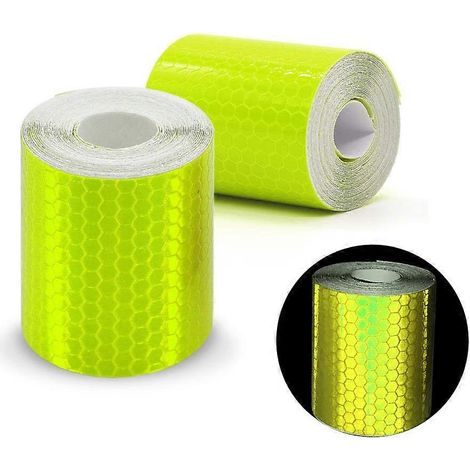 Rolls 3m x 50mm Self Adhesive Vinyl Tape, High Intensity Prismatic Reflection, Safety/Marking Tape, Yellow (1/5)