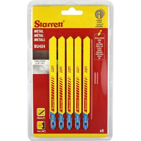 Lames pour scie sauteuse Starrett BU424 5 unités