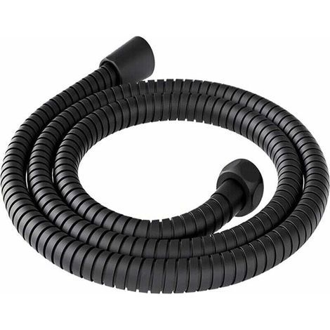 Universeller, flexibler Duschschlauch, 200 cm, Edelstahl, verdrehsicher, korrosionsbeständig, schwarz (1/4)