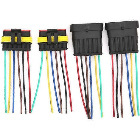 Wasserdichter 6-poliger Kfz-Stecker, 2er-Pack mit Kabel, 4/5/6-poliger Stecker (männlich/weiblich), wasserdichter Kfz-Stecker. (1/3)