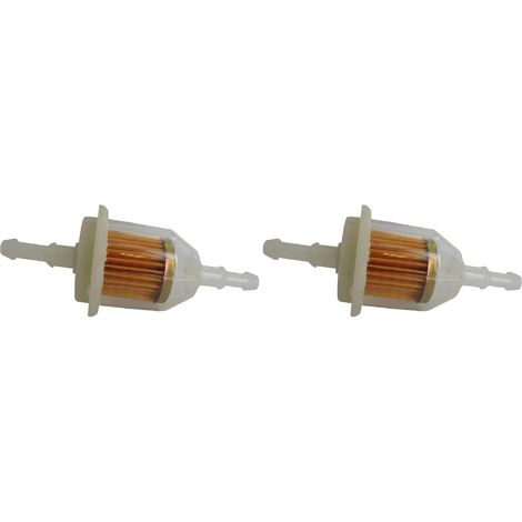 Filtre à Carburant - Pour Tondeuse KOHLER/TORO/Autres - Remplace Origine 2505003, 71-5960 - Diamètre : 38 mm - L : 110 mm - Diamètre Entrée : 6,35 & 7,94 mm (Lot de 2)