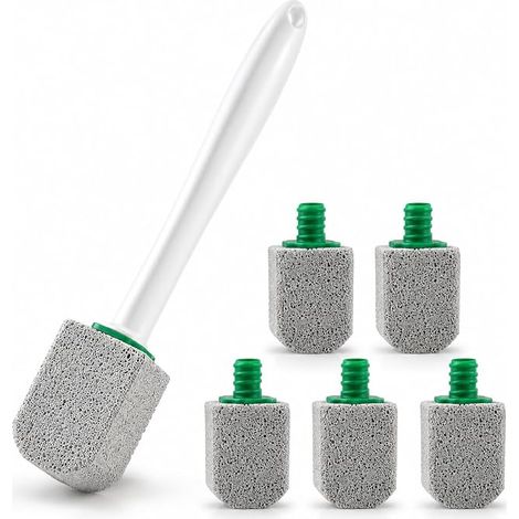 Toilet Cleaner with Handle, Extra Strong Pumice Stone Against Urine Stones and Limestone, Cleaning Stone for Stubborn Deposits in Toilet, 5 Pieces (1/5)