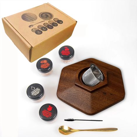 (C) Kit fumoir à cocktails, ensemble de fumage avec 4 copeaux de bois, kit de fumage à whisky Old Fashioned, accessoires de cocktails adaptés au whisky et aux boissons (1/5)