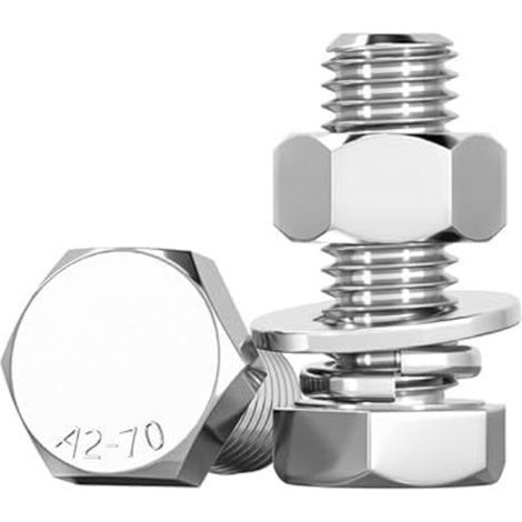 15 boulons hexagonaux M6 x 10 mm à tête hexagonale en acier inoxydable 304 (1/3)