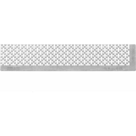 Règle en acier inoxydable ornée de strass, avec grille vierge et foret, adaptée aux loisirs créatifs 5D (136 mm) (1/5)