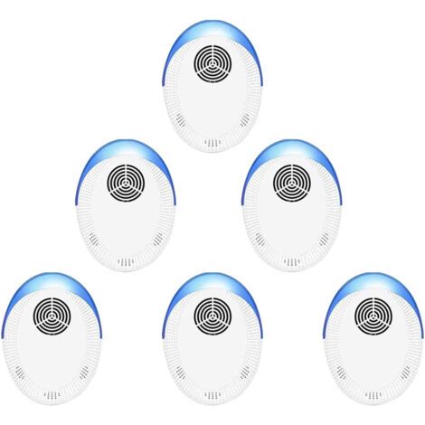 Pack de 6 Repelente Ultrasonido para Roedores e Insectos, Seguro y Efectivo, Blanco (1/5)