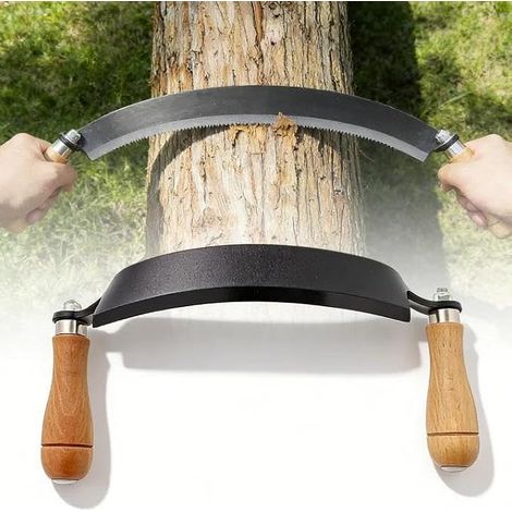 25cm Debarking Knife, Planer Tool with Double Non-Slip Wooden Handle, Sharp Blade, Manual Wood Debarking Tool Ideal for Carpenters and Gardeners (1/5)