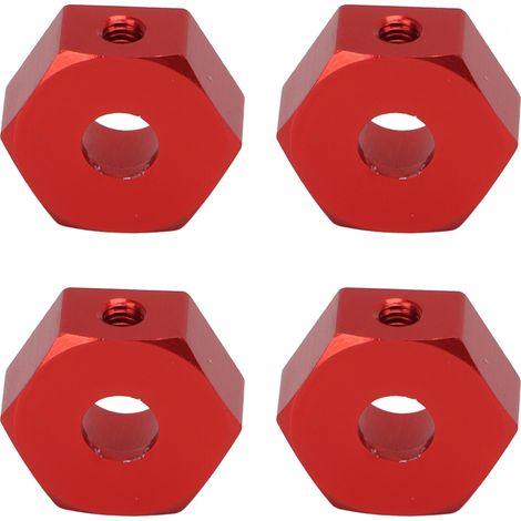 Stück 14-mm-Sechskantnaben aus Aluminium für 1/10-RC-Räder, passend für AMMRA Big Rock, Typhon und Senton, rote Farbe (1/5)