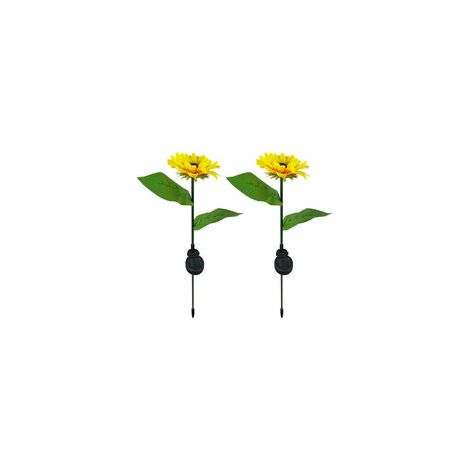 EASYCOMFORT Lumières de Piquet Solaire en Forme de Tournesol - Étanches IP65 pour Patio, Chemin, Clôtures (1/5)