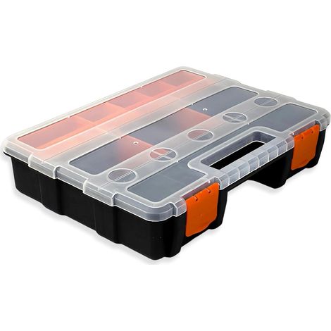 Boîte de rangement pour vis, coffret à vis vide à 21 compartiments, boîte de tri portable avec séparateurs amovibles, pour ranger vis et petites pièces (1/5)