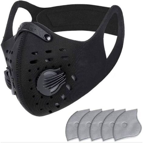 Pr Masque de Cyclisme Anti-poussière Masque Anti-poussière Réutilisable avec Filtre en Carbone pour Moto , Travail du Bois , Cyclisme , Course à Pied (1/4)