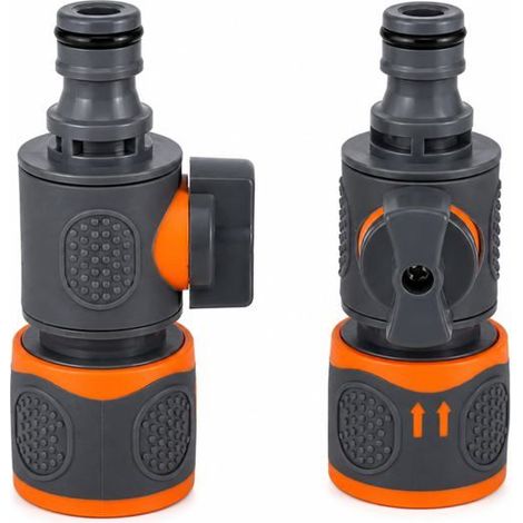Vanne Régulation pour Tuyau Arrosage Lot 2 Robinet Arrêt Connecteur Rapide avec Contrôle Débit Raccord Universel en Plastique (1/5)